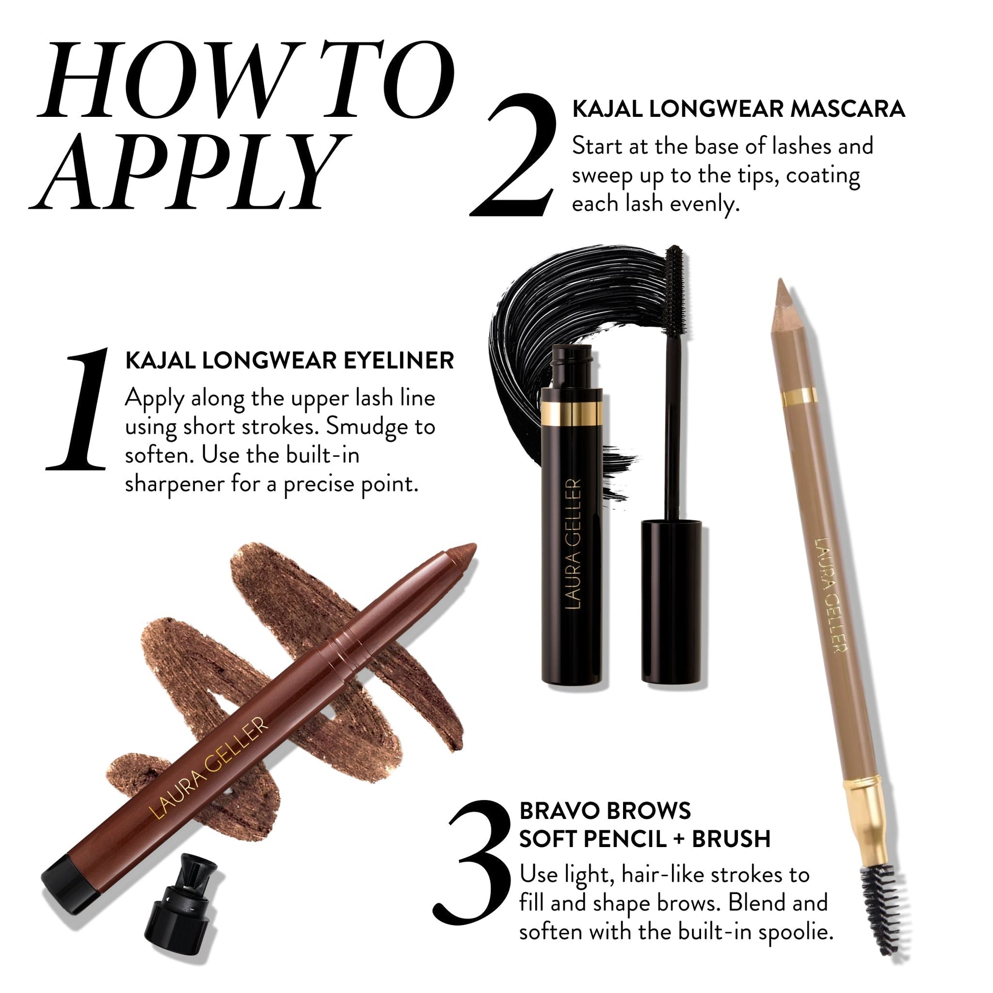 Laura’s 3 E’s: Eyeliner, Eyelash & Eyebrows Kit (3PC)